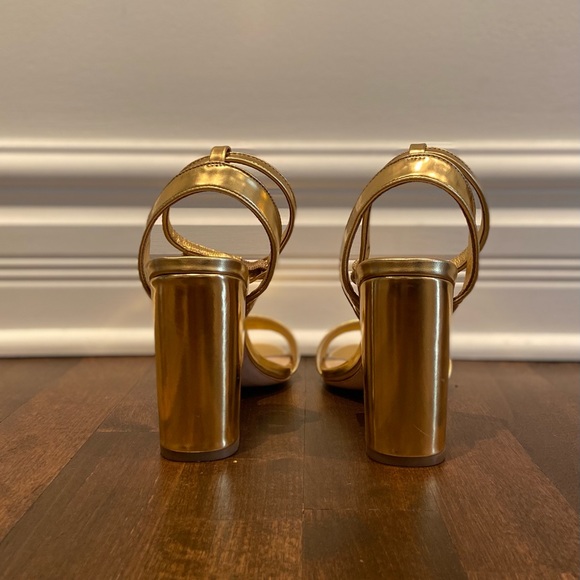 SANDRO Gold Heeled Sandals - Picture 3 of 8